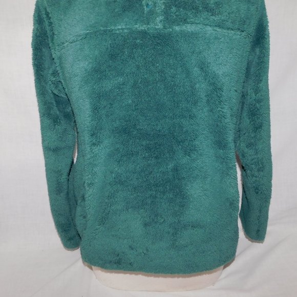 Eddie Bauer Womens M Green Plush Fleece 1/4 Snap Pullover Sweater - Picture 7 of 12